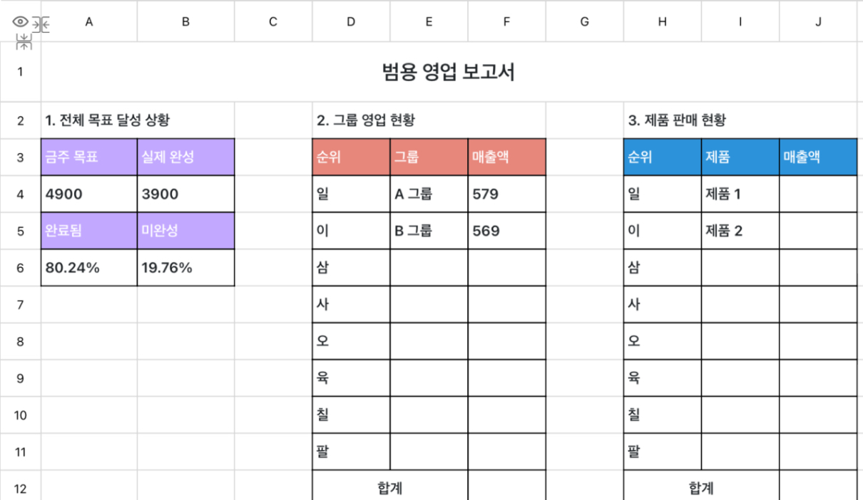 범용 영업 보고서